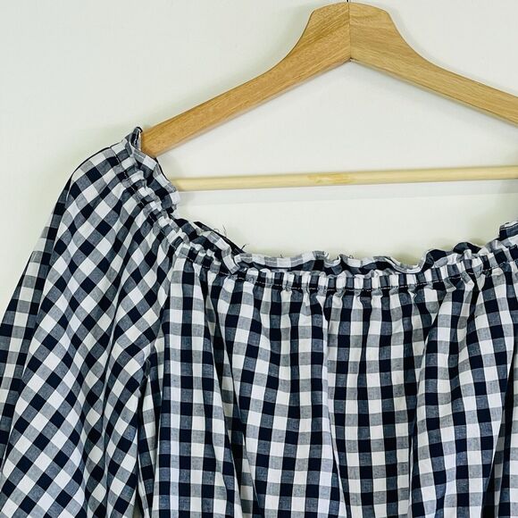 Lovers‎ + Friends Get Lost Gingham Off Shoulder Mini Picnic Dress Womens Medium - Picture 3 of 16